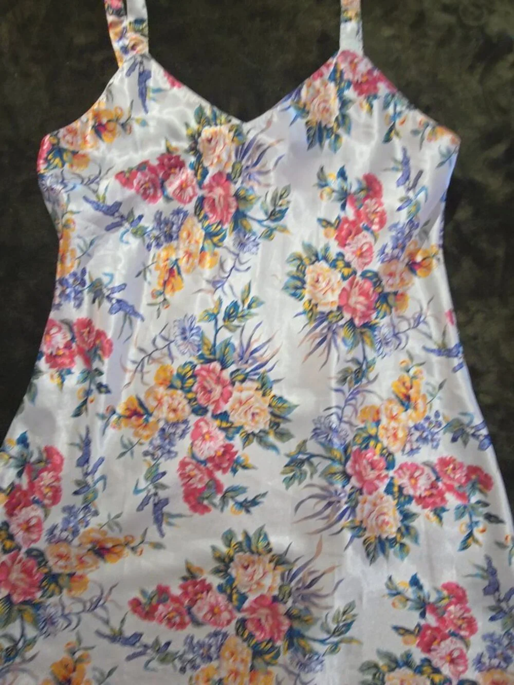 Kathryn Satin Floral Chemise Slip Nightgown Women's Size M